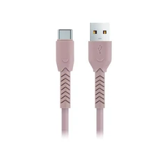 MAXLIFE КАБЕЛ USB TYPE-A USB TYPE-C 3A 1М РОЗОВ