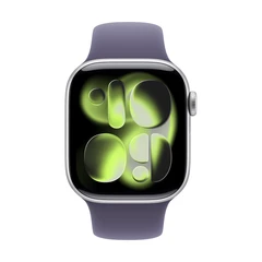 APPLE WATCH 11 42MM SILVER/PURPLE FOG SPORT BAND-M/L