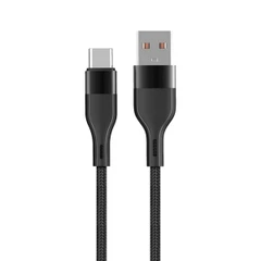MAXLIFE КАБЕЛ USB – USB-C 1М 3A ЧЕРЕН НАЙЛОН MXUC-07