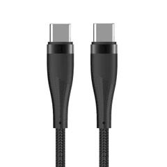 MAXLIFE КАБЕЛ USB-C – USB-C 1М 60W ЧЕРЕН НАЙЛОН MXUC-08