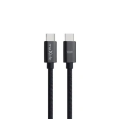 MAXLIFE КАБЕЛ USB-C – USB-C 2М 100W ЧЕРЕН MXUC-12