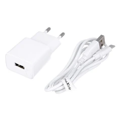 MAXLIFE ЗАРЯДНО MXTC-01 1X USB 2.1A + USB-C КАБЕЛ БЯЛО