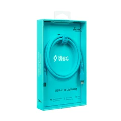 TTEC DATA КАБЕЛ USB-C - LIGHTNING CHARGE CABLE 1.2M NEON BL