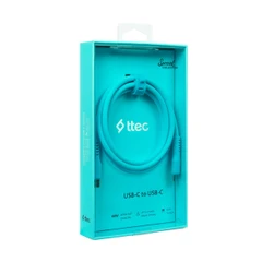 TTEC USB-C TO USB-C 60W PD 1.2M NEON BLUE