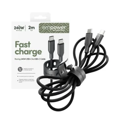 EMPOWER BY PANZERGLASS USB-C TO USB-C 240W 2M BLACK