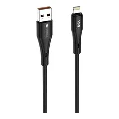 FORCELL КАБЕЛ USB-А КЪМ LIGHTENING 12W СИЛИКОН 1М ЧЕРЕН