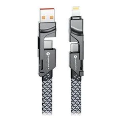 FORCELL КАБЕЛ 4 В 1 USB-C/USB-A КЪМ USB-C/LIGHTENING 60W 1M