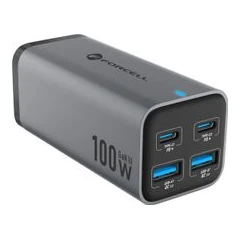 FORCELL ЗАРЯДНО 220V GAN3 2XUSB C+2XUSB A QC4.0 100W