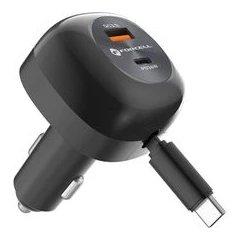 FORCELL ЗАРЯДНО 12V USB-A/USB-C + КАБЕЛ USB-C QC4.0 75W