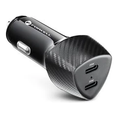FORCELL ЗАРЯДНО 12V CARBON 2XUSB-C PD20W TOTAL 40W