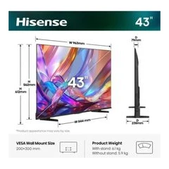 HISENSE 43E7S UHD QLED SMART TV