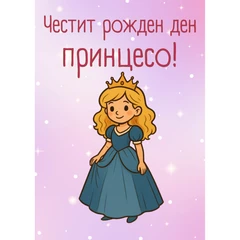 CRAZY STORE КАРТИЧКА ЧЕСТИТ РОЖДЕН ДЕН ПРИНЦЕСО