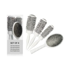 Комплект 4 броя професионални четки за коса Cocco Aura Brush Set, бели