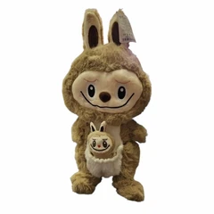 Играчка Labubu, Плюшена, Кафява/бежова, 38 см
