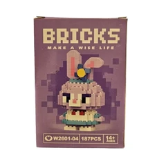 Конструктор Заек, Мини блокчета, Пластмасов, Лилав, 187 части