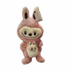Играчка Labubu, Плюшена, Розова/лилава, 38 см