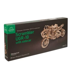 3D Пъзел Ugears Scrambler UGR-10 Мотоциклет с кош&nbsp;