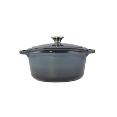 Емайлирана чугунена тенджера Perfect Home Steel Blue Ø 24 см, 4 литра