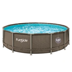 Сглобяем басейн FunSicle Oasis Pool Rattan Ø 4.27 м / h 1.07 м с метална рамка и филтрираща система