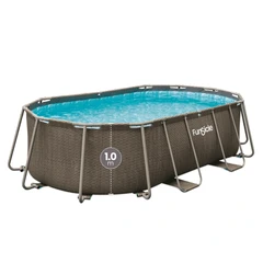 Сглобяем басейн FunSicle Oasis Pool Rattan 4.24 x 2.50 м / h 1.00 с метална рамка и филтрираща система