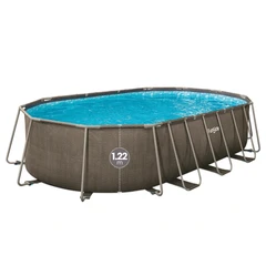 Сглобяем басейн FunSicle Oasis Pool Rattan 6.10 x 3.66 м / h 1.22 с метална рамка и филтрираща система