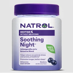 Natrol Soothing Night Gummies + Ashwagandha KSM-66 - Формула за Подобряване на Съня, Разфасовка 50 gummies