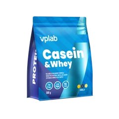 VPLab Casein & Whey - Казеин и Суроватъчен Протеин, Вкус Ванилия, Разфасовка 500g