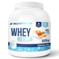 Allnutrition Whey Delicious - Суроватъчен протеин, Вкус Ягодов чийзкейк, Разфасовка 2.270kg