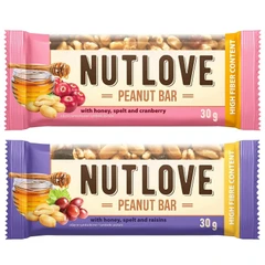 Allnutrition NutLove Peanut Bar - Фъстъчен Бар, Вкус Червена боровинка, Разфасовка 30g