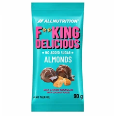 AllNutrition F**king Delicious Almonds - Milk & White Choco Coconut - Диетични Бадеми в Шоколад, Вкус Шоколад и кокос, Разфасовка 90g