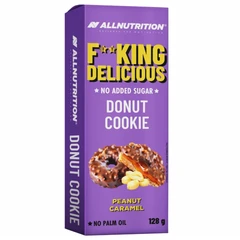 AllNutrition F**King Donut Cookie - Peanut Caramel - Диетични Донът Бисквити, Вкус Карамел и фъстъци, Разфасовка 128g