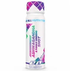 Allnutrition Ashwagandha & Ginseng Shot - Ашваганда + Женшен, Вкус Череша и Касис, Разфасовка 80ml