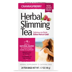 21st Century Herbal Slimming Tea - CranRaspberry - Чай за Отслабване, Вкус Червена боровинка и малина, Разфасовка 24 bags