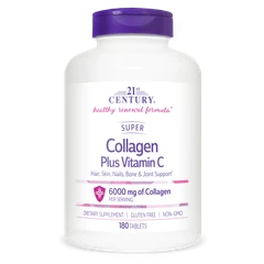 21st Century Super Collagen + Vitamin C - Колаген + Витамин C, Разфасовка 180 tabs
