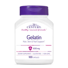 21st Century Gelatin 600mg - Желатин, Разфасовка 100 caps