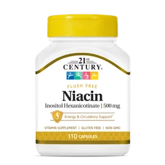 21st Century Niacin 500mg Flush Free - Ниацин, Разфасовка 110 caps