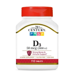 21st Century Vitamin D3 50mcg (2000IU) - Tabs - Витамин D, Разфасовка 110 tabs
