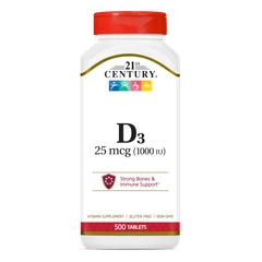 21st Century Vitamin D3 25mcg (1000IU) - Tabs - Витамин D, Разфасовка 500 tabs