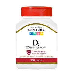 21st Century Vitamin D3 25mcg (1000IU) - Tabs - Витамин D, Разфасовка 300 tabs