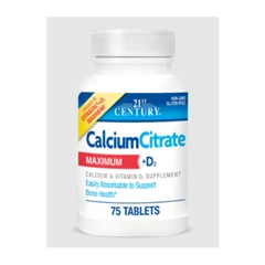 21st Century Calcium Citrate + D3 Maximum - Калций + Витамин D3, Разфасовка 75 tabs