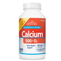 21st Century Calcium 500 + D3 - Калций + D3, Разфасовка 90 tabs