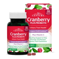 21st Century Cranberry Plus Probiotic - Червена Боровинка + Пробиотик, Разфасовка 60 tabs