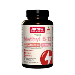 Jarrow Formulas Methyl B-12 500 - Витамин B12, Вкус Череша, Разфасовка 100 Chew tabs