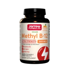 Jarrow Formulas Methyl B-12 2500 - Витамин B12, Вкус Тропически Плодове, Разфасовка 100 Chew tabs