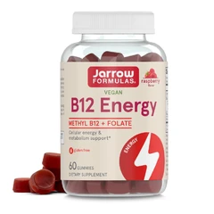 Jarrow Formulas B12 Energy + Folate Gummies - Витамин B12 + Фолат, Вкус Малина, Разфасовка 60 gummies