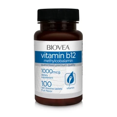 Biovea Vitamin B12 1000 Methylcobalamin Fast Dissolve - Витамин B12, Разфасовка 100 tabs