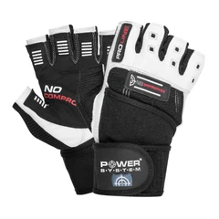 Power System Wrist Wrap Gloves No Compromise - White - Black - Фитнес Ръкавици, Цвят Черно-бял, Размер XL