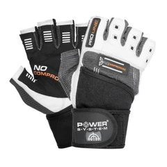 Power System Wrist Wrap Gloves No Compromise - White - Grey - Фитнес Ръкавици, Цвят Бяло-сив, Размер М