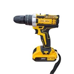 Винтоверт Kraft Royal, акумулаторен, ударен, 25 части, жълт, 36VDC, 4Ah, 42Nm, к-т