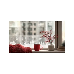 Статично фолио Коледни елхи, 150x20 см